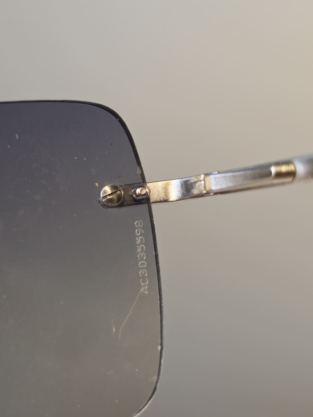 CHANEL Rimless Sunglasses Silver with Blue Gradient Lenses - Picture 12 of 14